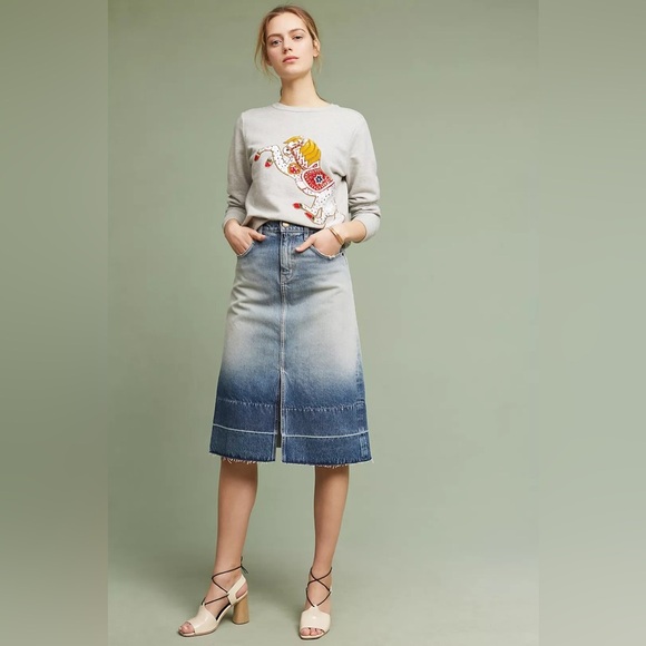 Current/Elliott The Slit Midi Denim Skirt 28 EUC - Picture 9 of 11